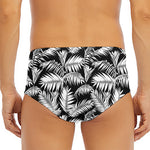 Black And White Palm Leaves Print Men's Triangle Swim Briefs