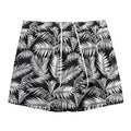 Black And White Palm Leaves Print Mesh Shorts