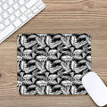 Black And White Palm Leaves Print Mouse Pad