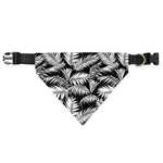 Black And White Palm Leaves Print Over The Collar Dog Bandana