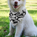 Black And White Palm Leaves Print Over The Collar Dog Bandana