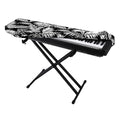 Black And White Palm Leaves Print Piano Keyboard Cover