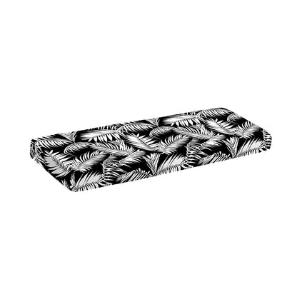 Black And White Palm Leaves Print Piano Keyboard Cover