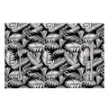 Black And White Palm Leaves Print Placemat