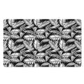 Black And White Palm Leaves Print Polyester Doormat