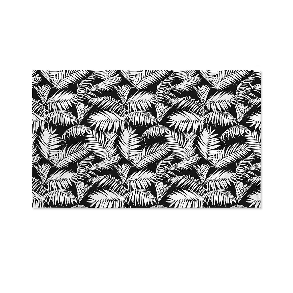 Black And White Palm Leaves Print Polyester Flag
