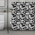 Black And White Palm Leaves Print Polyester Shower Curtain