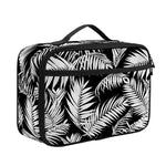 Black And White Palm Leaves Print Portable Lunch Bag