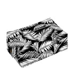 Black And White Palm Leaves Print Rectangle Tissue Box Cover