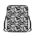 Black And White Palm Leaves Print Rectangular Crossbody Bag