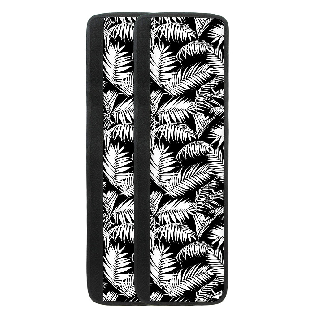 Black And White Palm Leaves Print Refrigerator Handle Covers