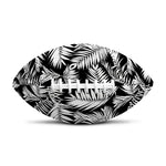 Black And White Palm Leaves Print Rugby Ball