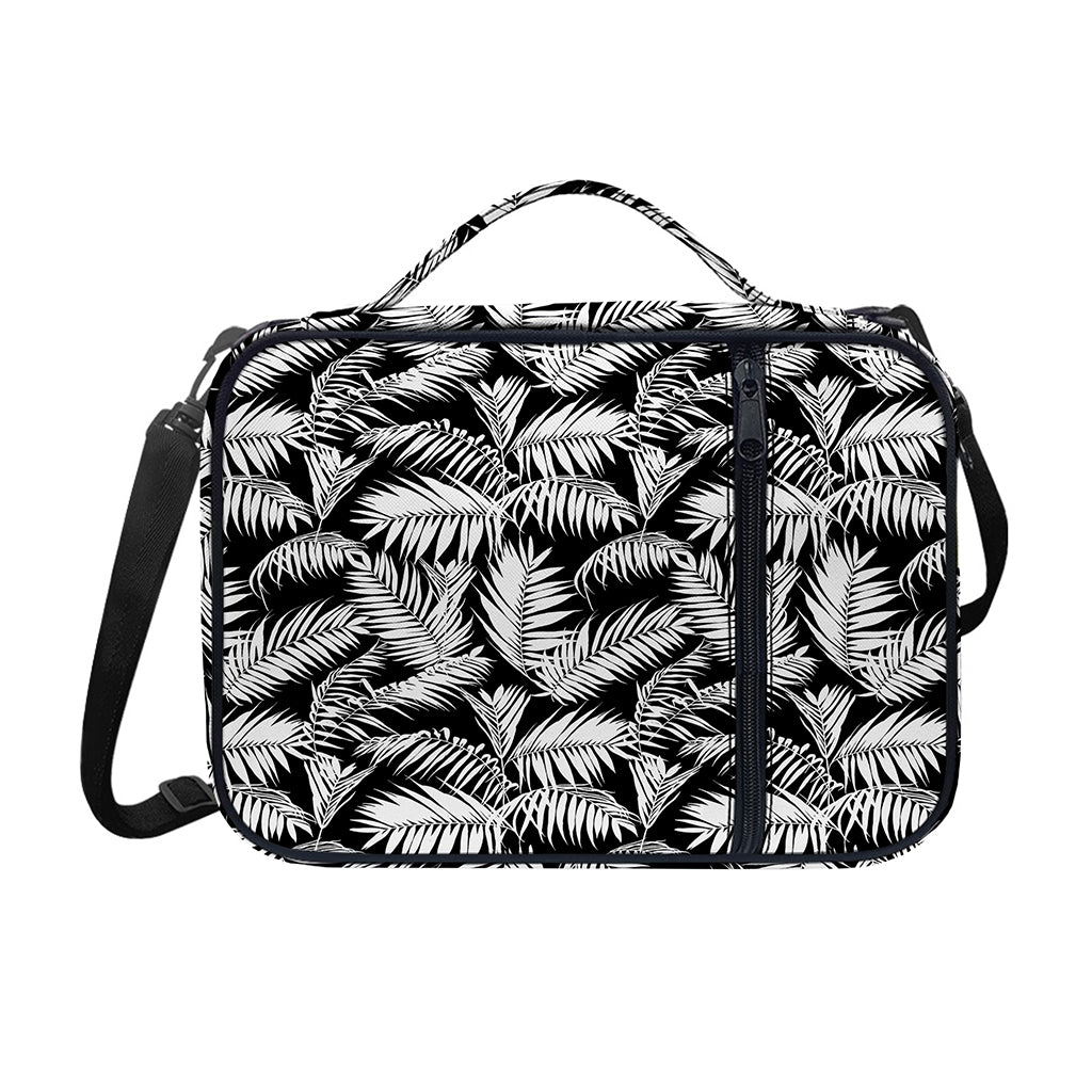 Black And White Palm Leaves Print Shoulder Strap Bible Bag