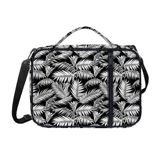Black And White Palm Leaves Print Shoulder Strap Bible Bag