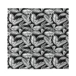 Black And White Palm Leaves Print Silk Bandana
