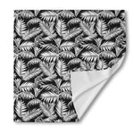 Black And White Palm Leaves Print Silk Bandana