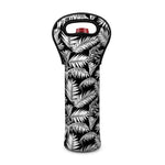Black And White Palm Leaves Print Single Neoprene Wine Tote