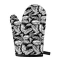 Black And White Palm Leaves Print Single Oven Mitt