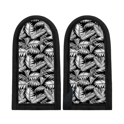 Black And White Palm Leaves Print Skillet Handle Cover