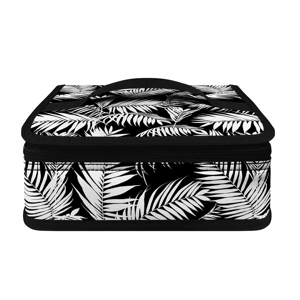 Black And White Palm Leaves Print Small Lunch Bag
