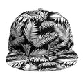 Black And White Palm Leaves Print Snapback Cap
