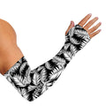 Black And White Palm Leaves Print Sun Protection Arm Sleeves