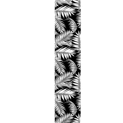 Black And White Palm Leaves Print Table Runner