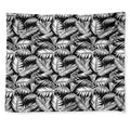 Black And White Palm Leaves Print Tapestry