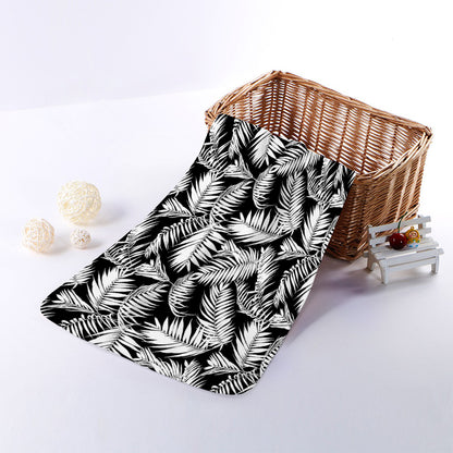 Black And White Palm Leaves Print Towel
