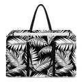 Black And White Palm Leaves Print Utility Tote Bag