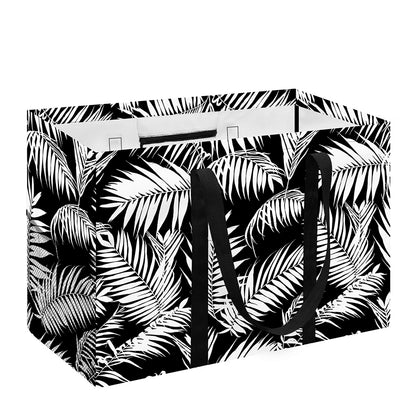 Black And White Palm Leaves Print Utility Tote Bag