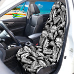 Black And White Palm Leaves Print Waterproof Car Seat Cover