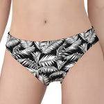 Black And White Palm Leaves Print Women's Panties