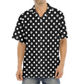 Black And White Paw And Polka Dot Print Aloha Shirt