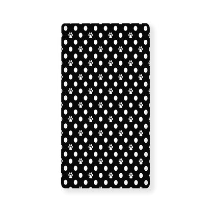 Black And White Paw And Polka Dot Print Baby Crib Sheet