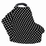 Black And White Paw And Polka Dot Print Baby Seat Cover