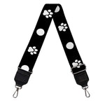 Black And White Paw And Polka Dot Print Bag Strap