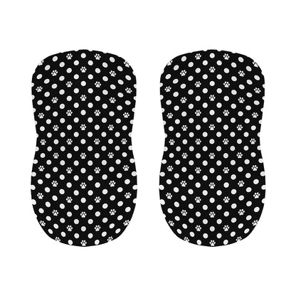 Black And White Paw And Polka Dot Print Bar Stool Covers