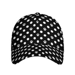 Black And White Paw And Polka Dot Print Baseball Cap