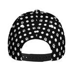 Black And White Paw And Polka Dot Print Baseball Cap