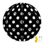 Black And White Paw And Polka Dot Print Basketball
