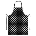 Black And White Paw And Polka Dot Print Bib Apron With Pocket