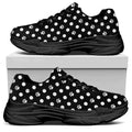 Black And White Paw And Polka Dot Print Black Chunky Shoes