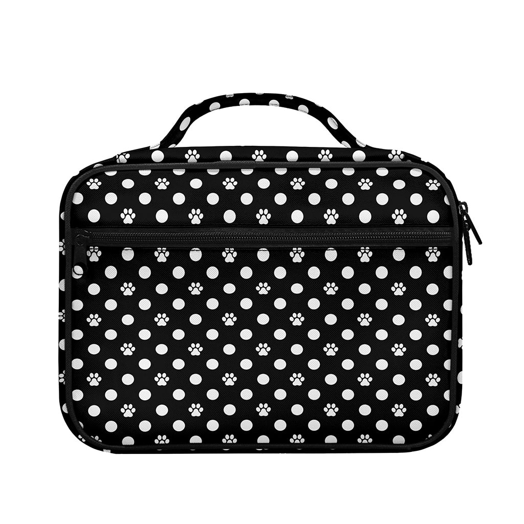 Black And White Paw And Polka Dot Print Briefcase Bible Bag