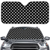 Black And White Paw And Polka Dot Print Car Windshield Sun Shade