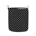Black And White Paw And Polka Dot Print Collapsible Laundry Basket