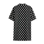 Black And White Paw And Polka Dot Print Cotton Hawaiian Shirt