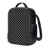 Black And White Paw And Polka Dot Print Crossbody Lunch Bag