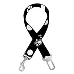 Black And White Paw And Polka Dot Print Dog Seat Belt