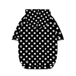 Black And White Paw And Polka Dot Print Dog Zip Up Hoodie